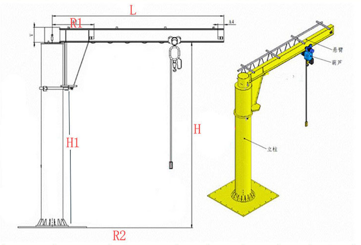 小型懸臂吊示意圖